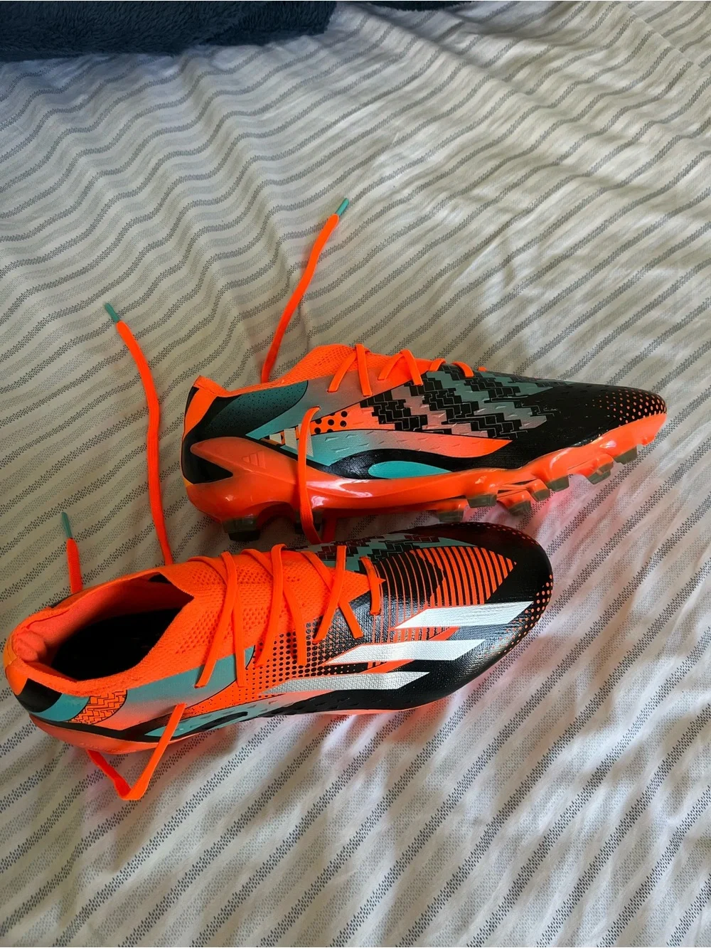 Adidas Men's X Speedportal Messi.1 FG in Bright Orange, Black, White & Teal